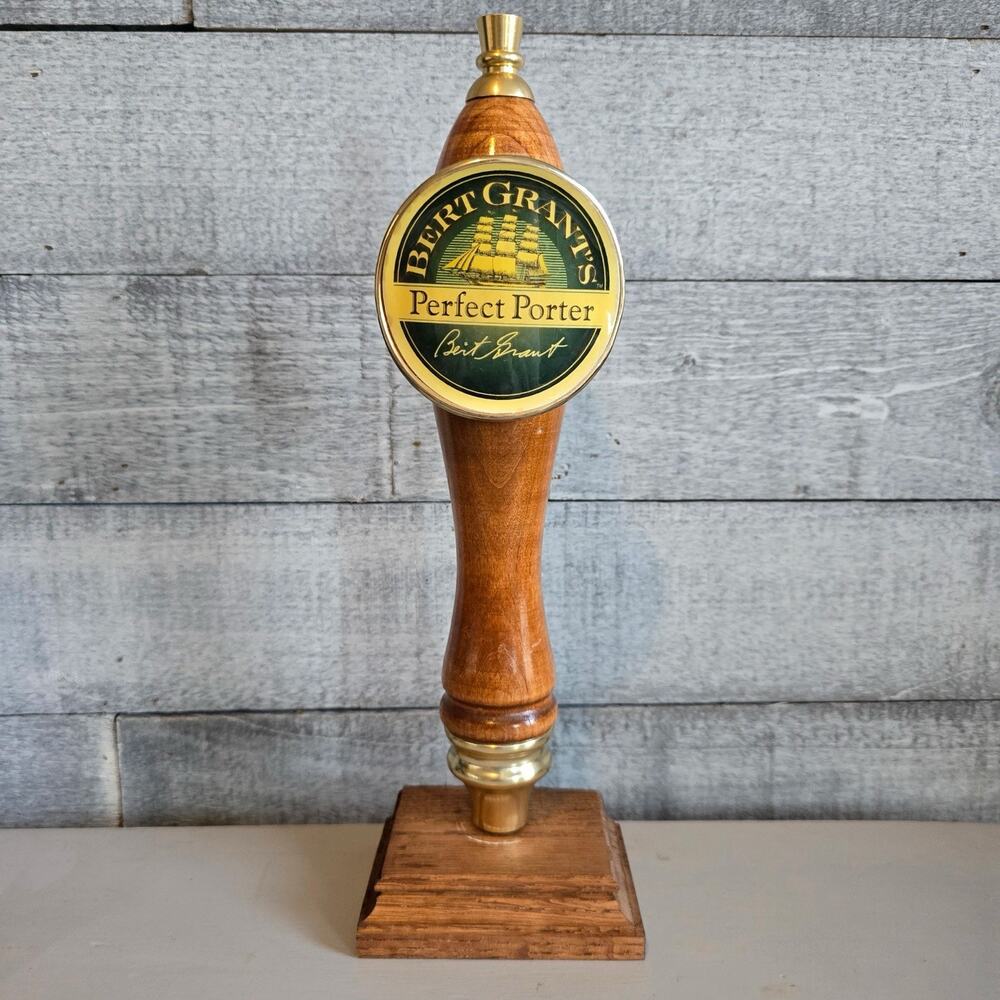 Britt‎ Gravy’s Perfect Porter Beer Tap Handle Wooden Brass Pub Bar Keg